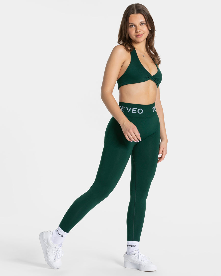 Legging Covert Scrunch Signature « Vert foncé »