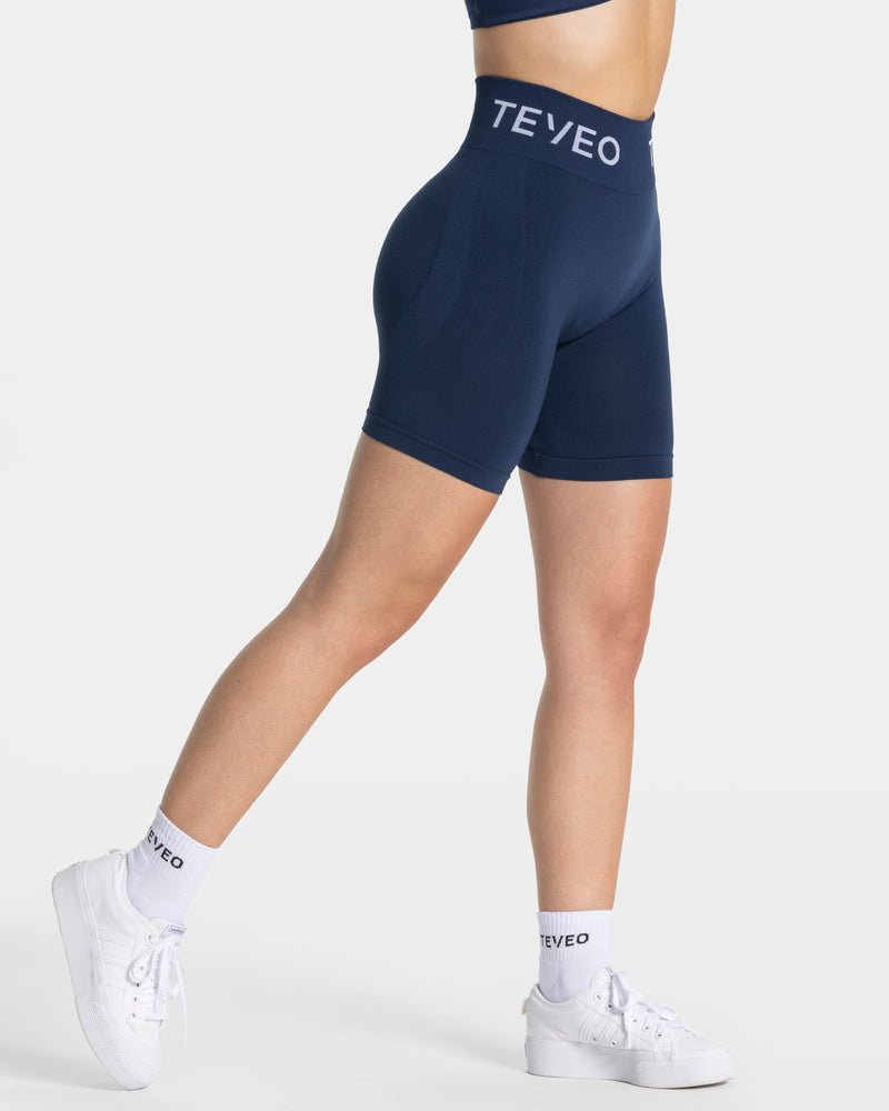 Short Covert Scrunch Signature « Bleu foncé »