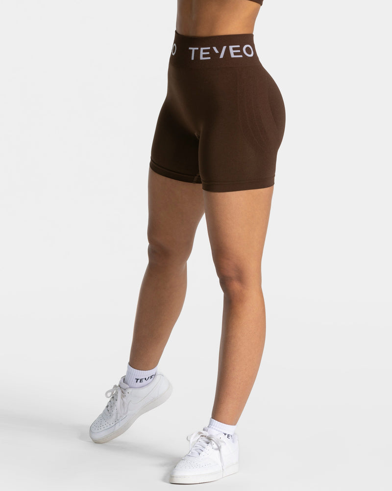 Short Covert Scrunch Signature « marron foncé »