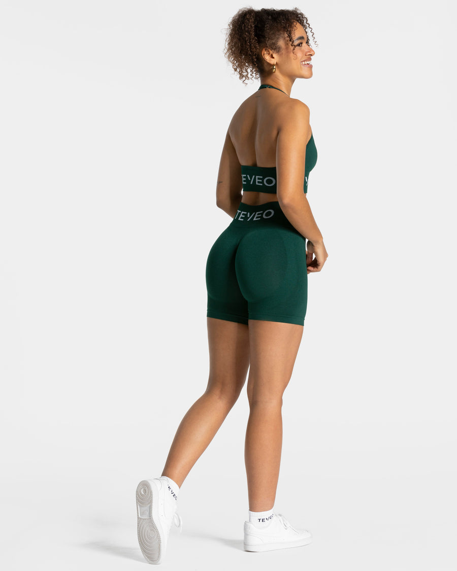Short Covert Scrunch Signature « Vert foncé »