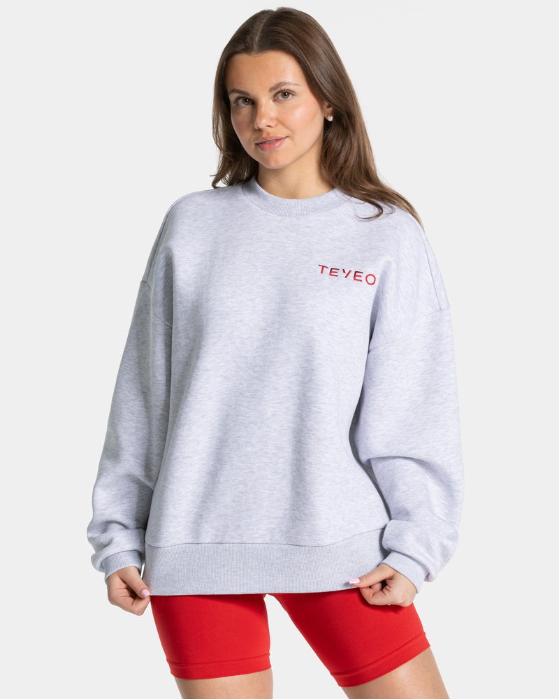 Sweat-shirt oversize Signature « gris clair »