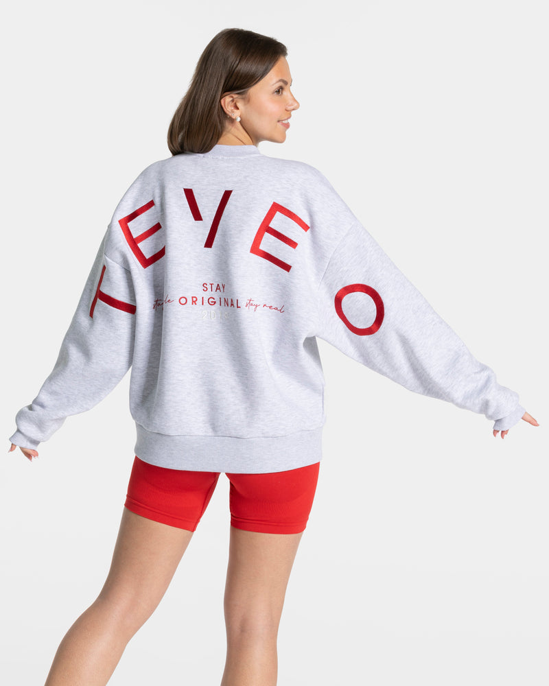 Sweat-shirt oversize Signature « gris clair »