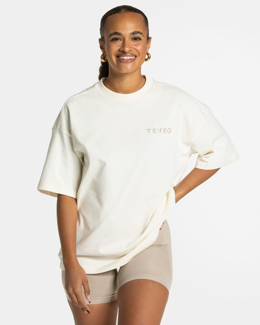 T-shirt oversize Signature « Latte »