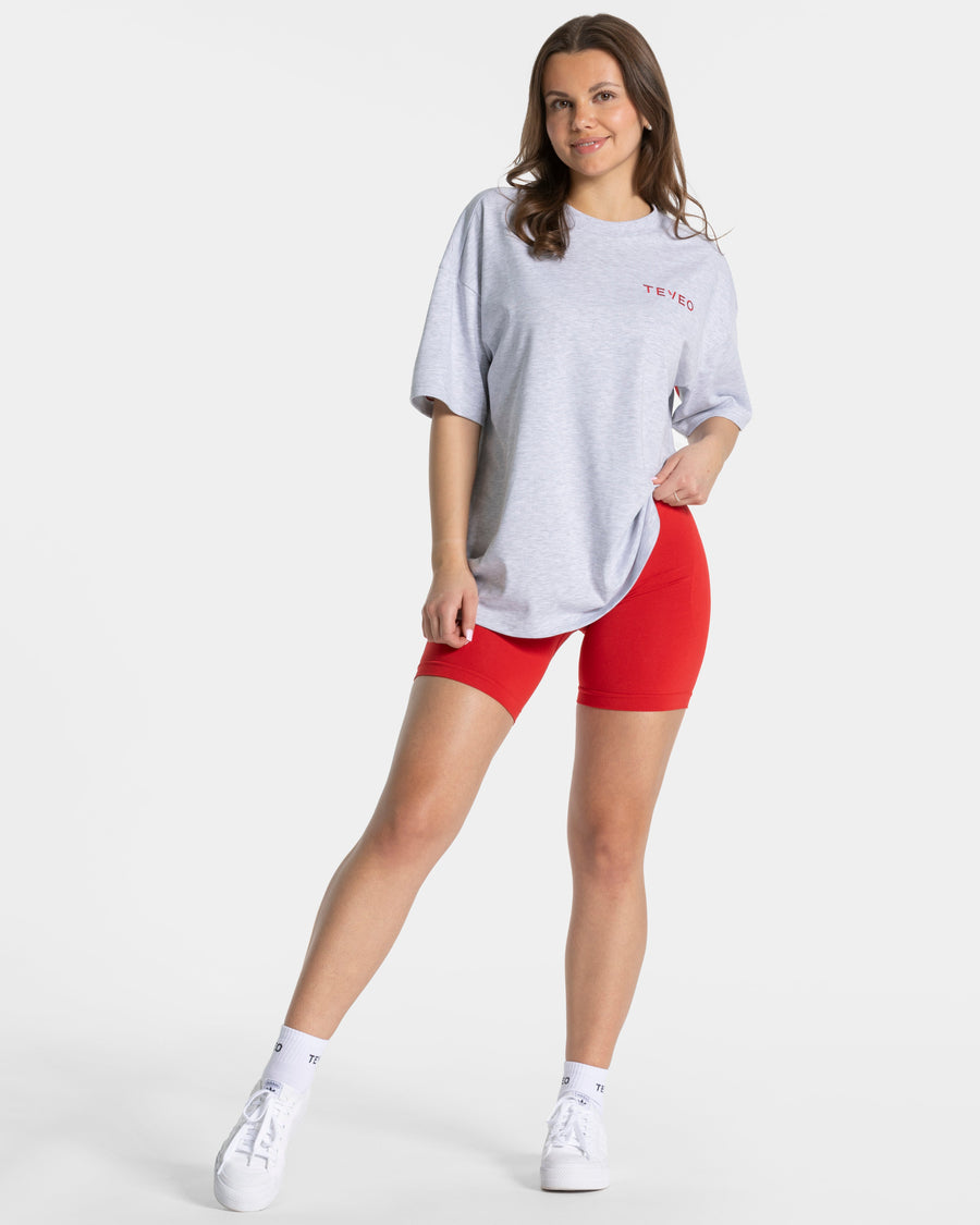T-shirt oversize Signature « gris clair »