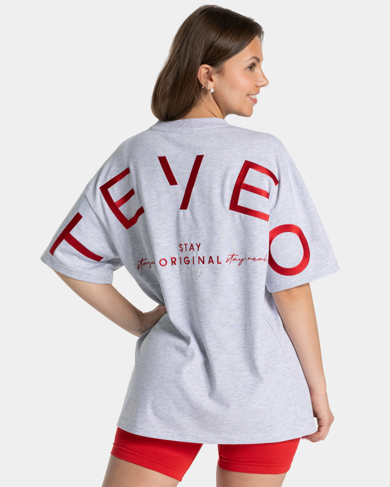 T-shirt oversize Signature « gris clair »