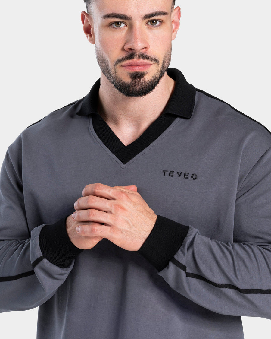Polo à manches longues Soft « graphite »
