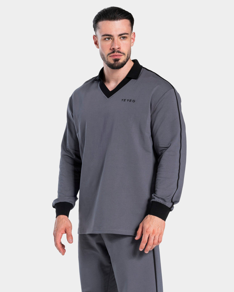 Polo à manches longues Soft « graphite »