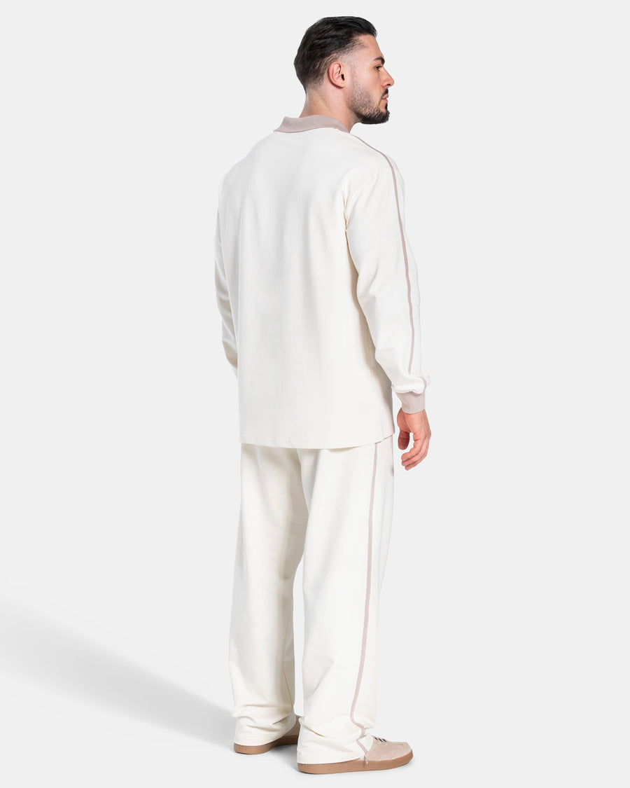 Polo à manches longues Soft « blanc cassé »