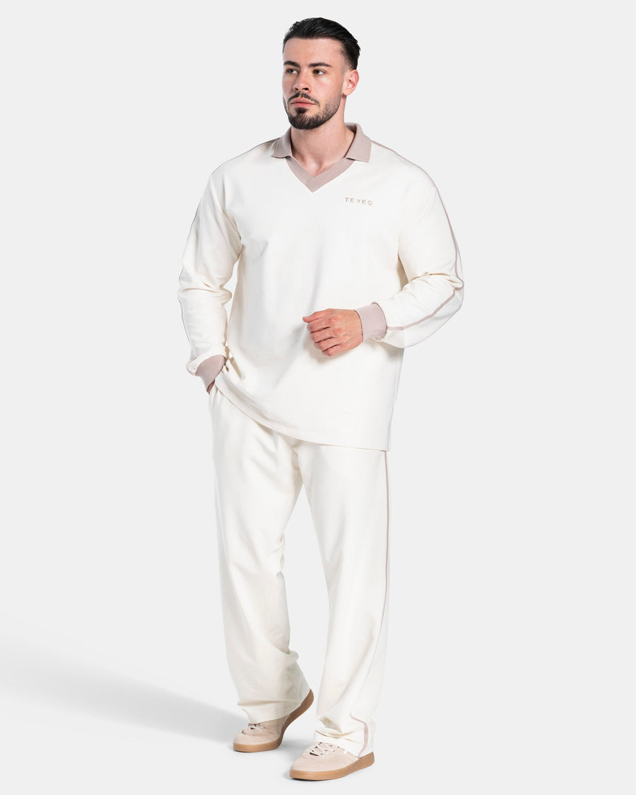 Polo à manches longues Soft « blanc cassé »