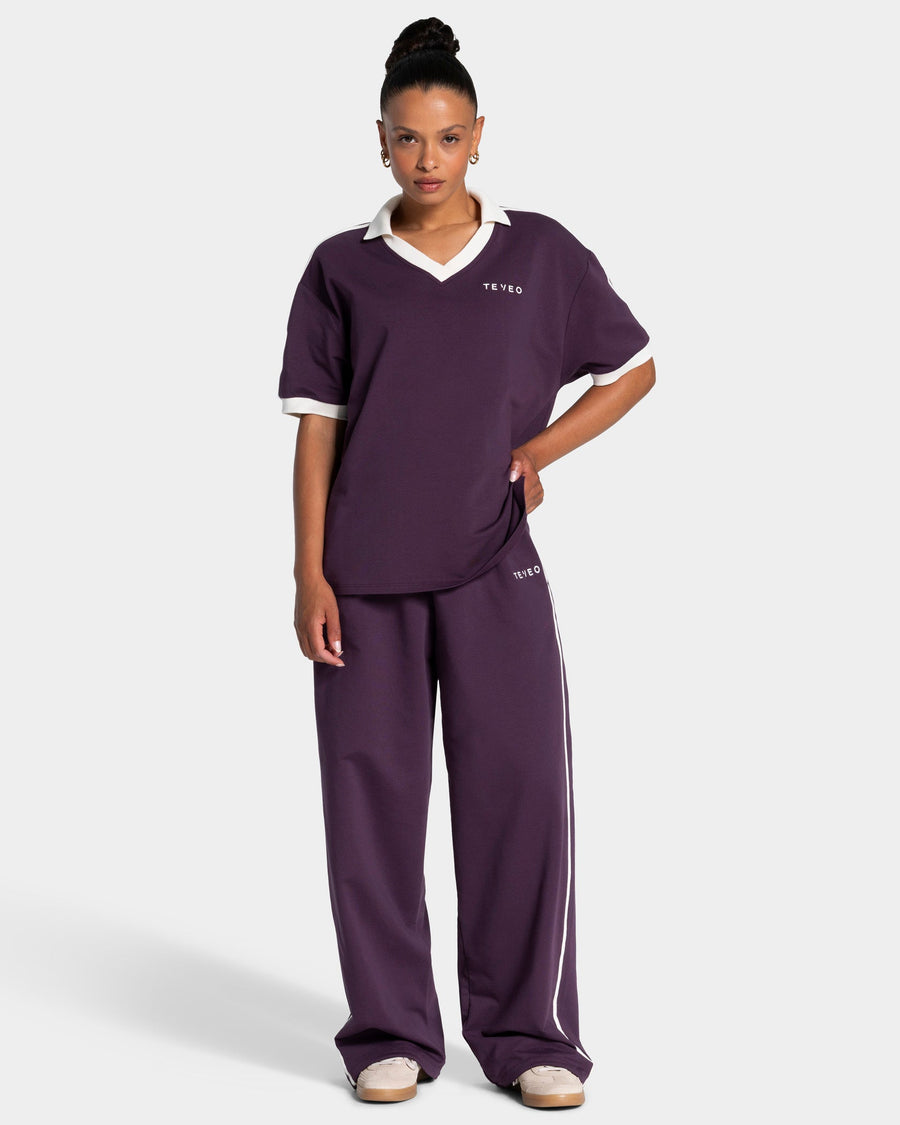Pantalon de jogging Wide Leg coupe longue Soft « Blackberry »