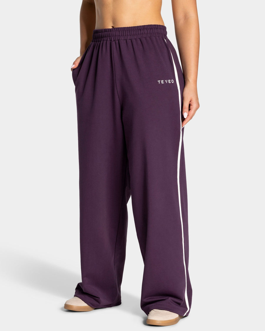 Pantalon de jogging Wide Leg coupe longue Soft « Blackberry »