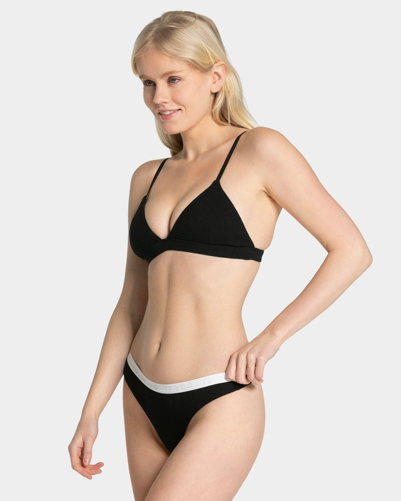 Brassière côtelé Soft « Noir »