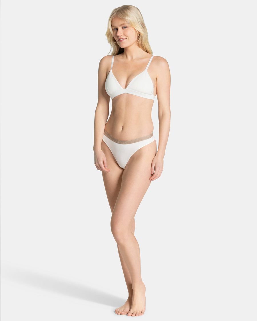 Brassière côtelée Soft « Blanc cassé »