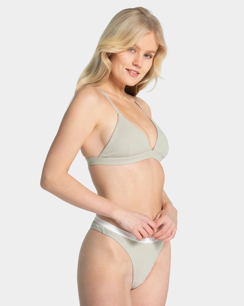 Brassière côtelé Soft « Pistache »