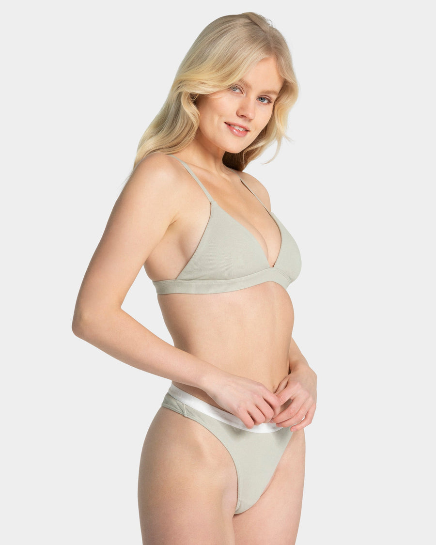 Brassière côtelé Soft « Pistache »