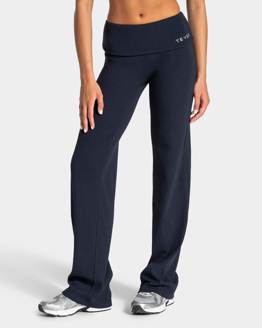 Pantalon côtelé à jambe droite standard Soft Foldover « Midnight »