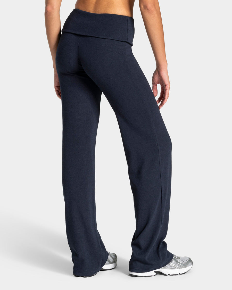 Pantalon côtelé à jambe droite standard Soft Foldover « Midnight »
