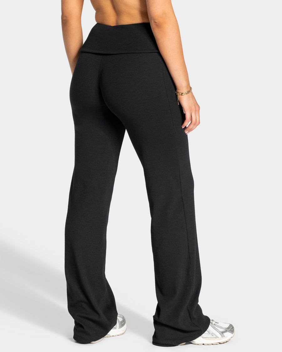 Pantalon côtelé à jambe droite standard Soft Foldover « noir »