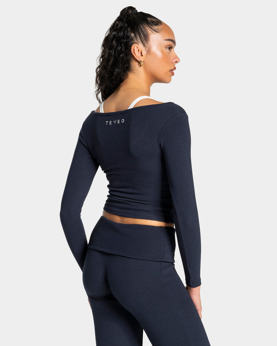 Haut côtelé à manches longues Soft « Midnight »