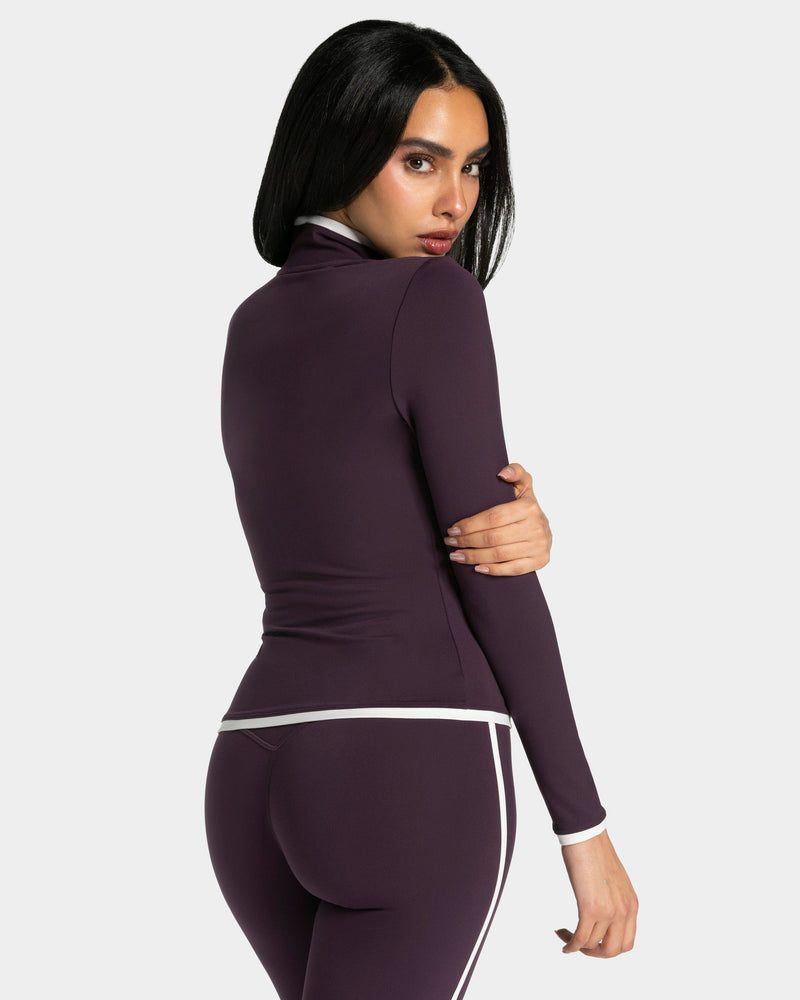 Veste de sport zippée sculptante Soft « Blackberry »