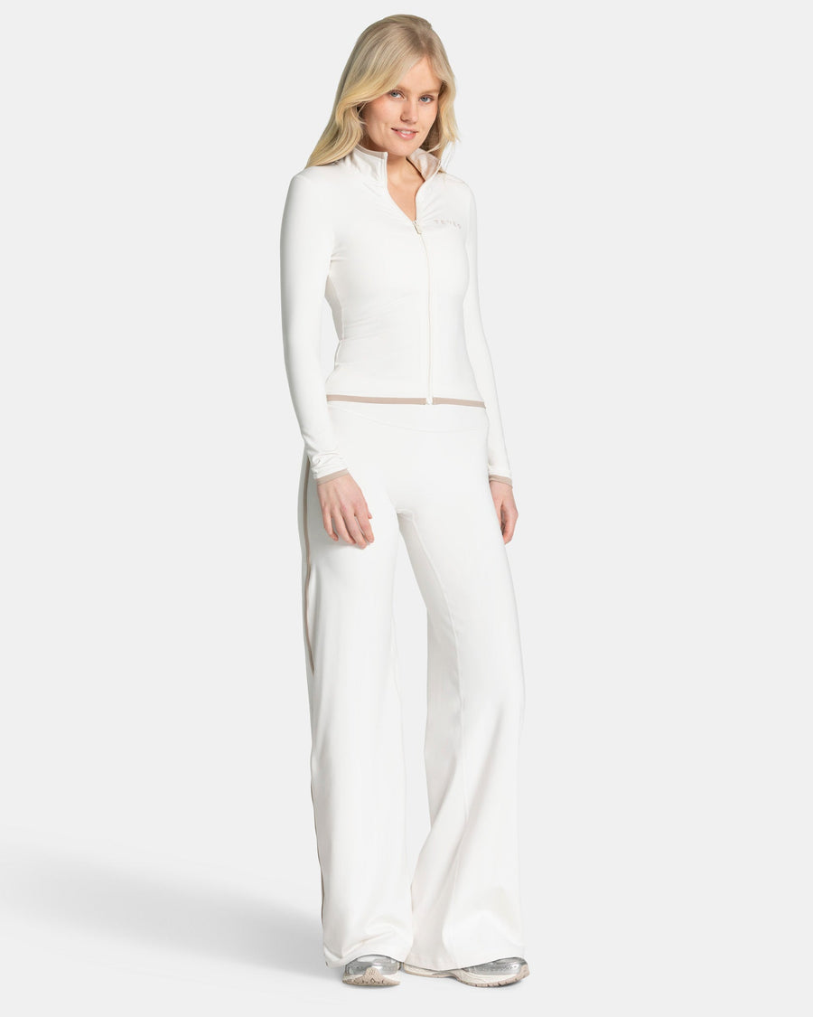 Veste de sport zippée sculptante Soft « Blanc cassé »