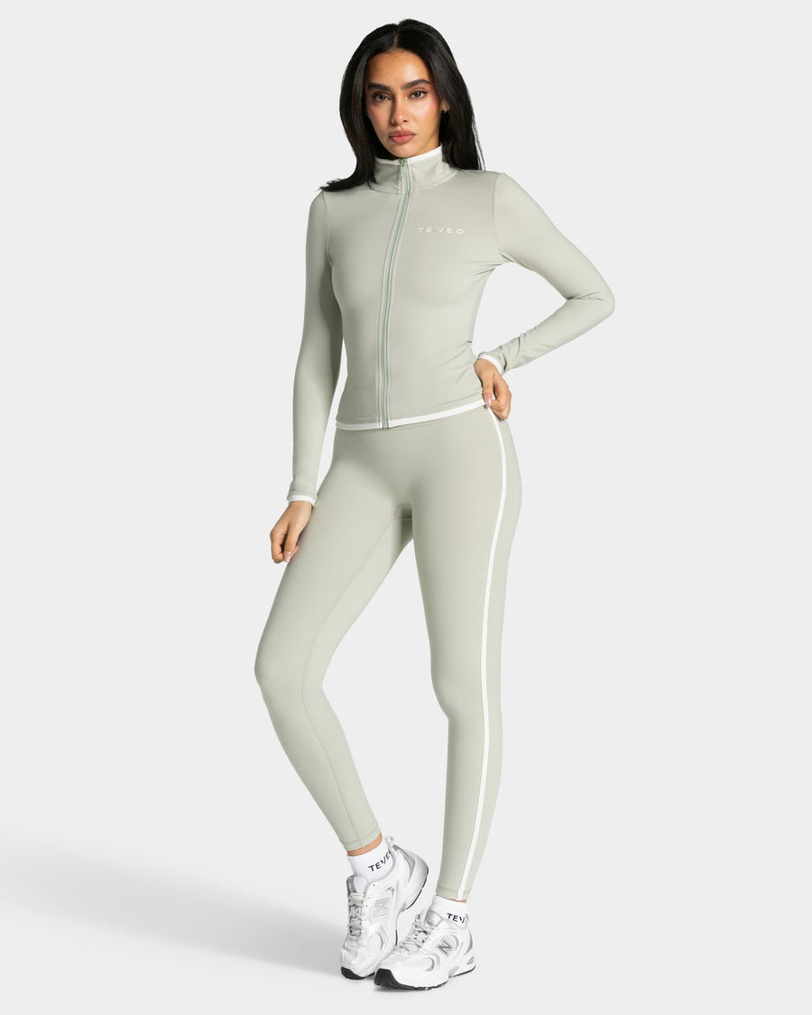 Veste de sport zippée sculptante Soft « Pistache »