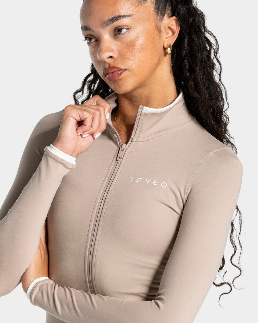 Veste de sport zippée sculptante Soft « Cappuccino »