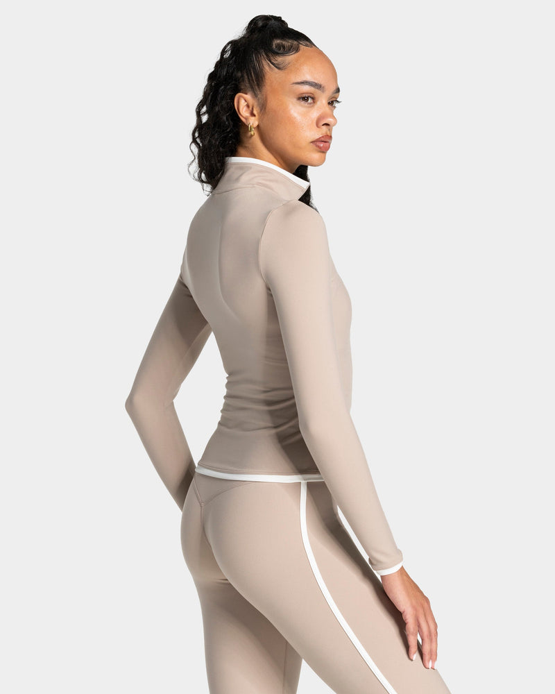 Veste de sport zippée sculptante Soft « Cappuccino »