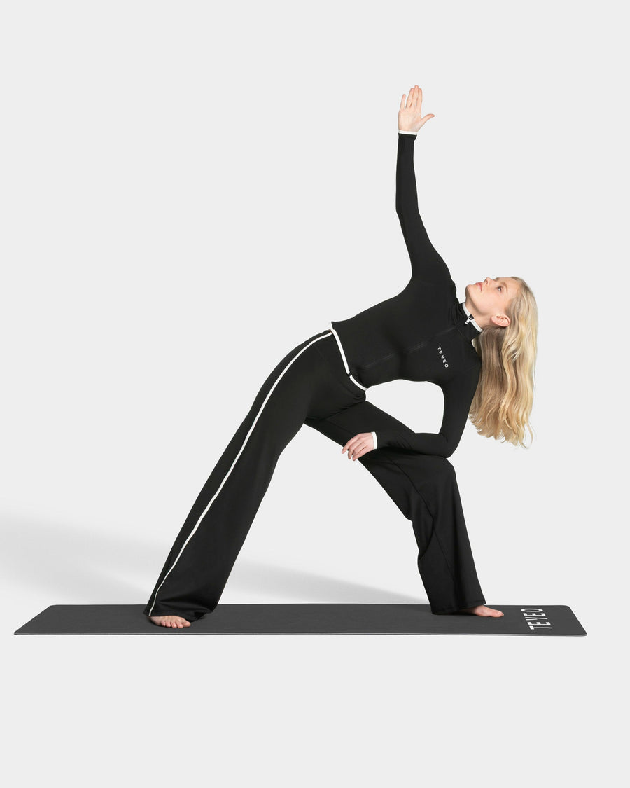 Pantalon à jambe droite et coupe longue Soft « Noir »