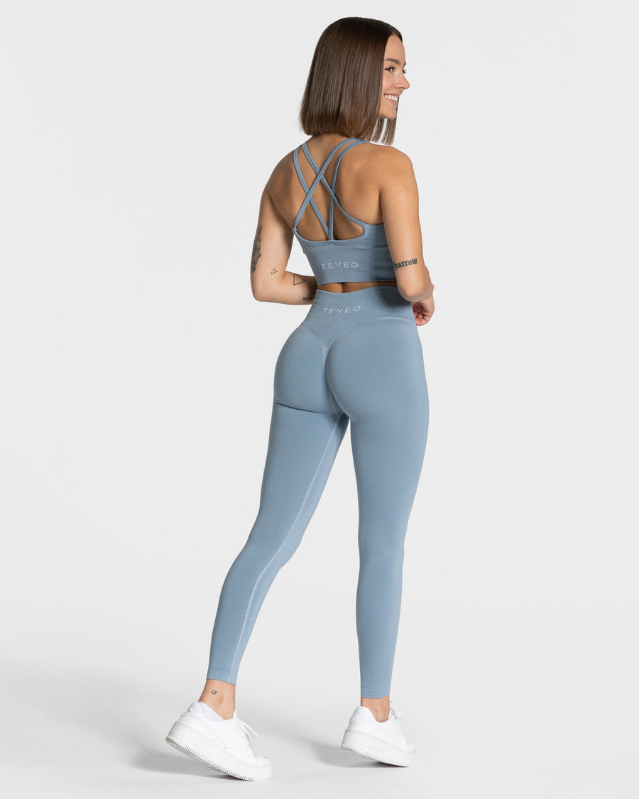 Legging Statement Scrunch « bleu acier »