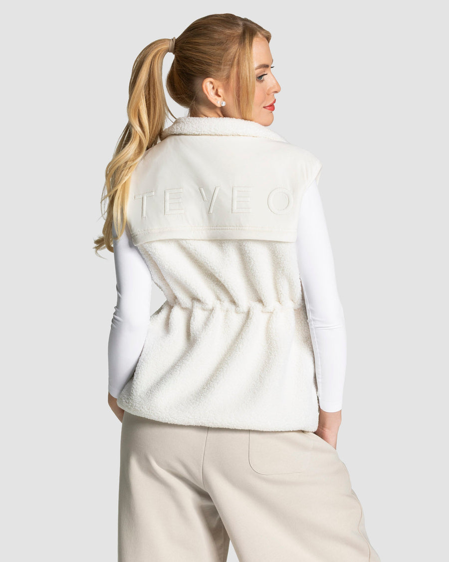Gilet teddy sans manches Studio « Cream »