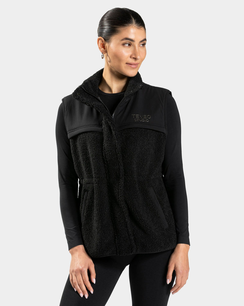 Gilet teddy sans manches Studio « noir »