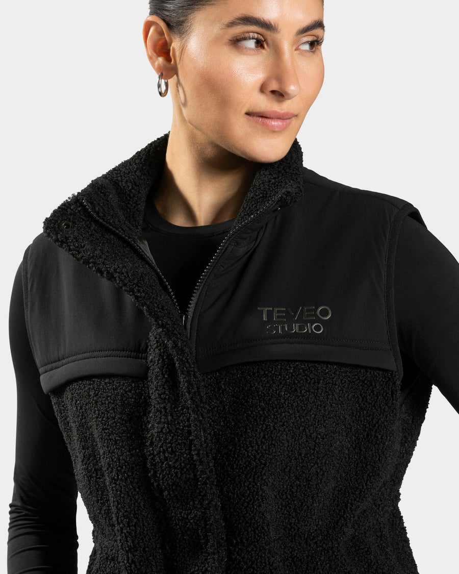 Gilet teddy sans manches Studio « noir »