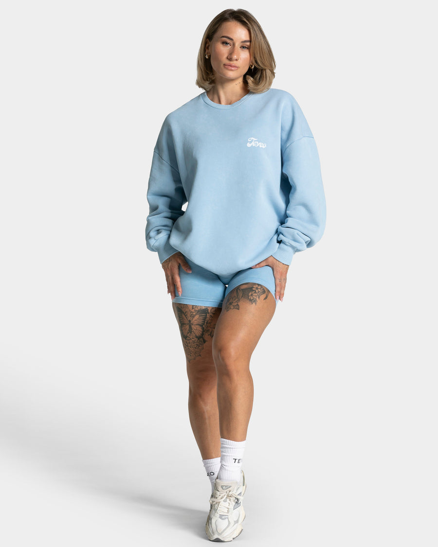 Sweat-shirt Acid oversize « bleu layette »