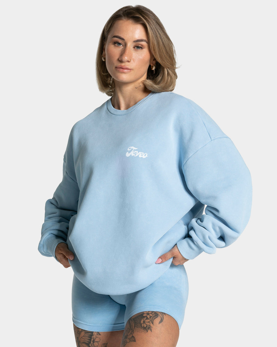 Sweat-shirt Acid oversize « bleu layette »