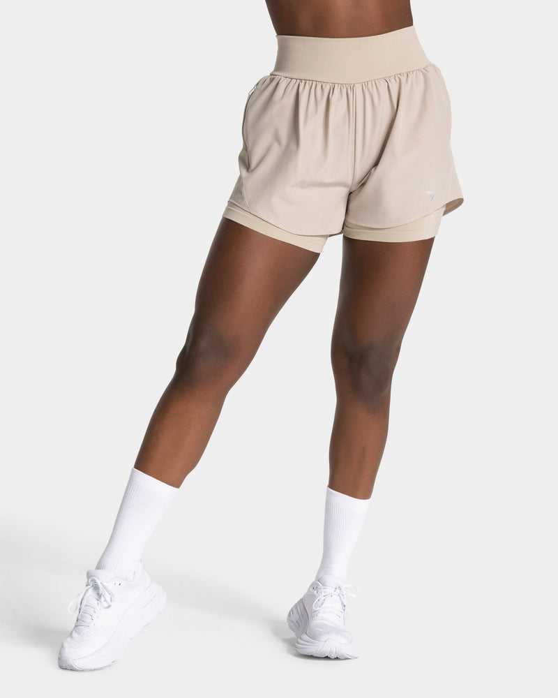 Short 2-en-1 END Running « Latte »