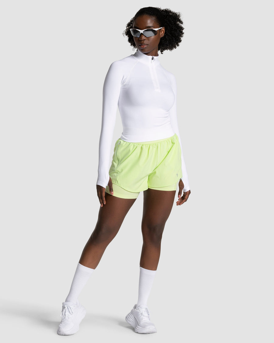 Half zip END Running « blanc »
