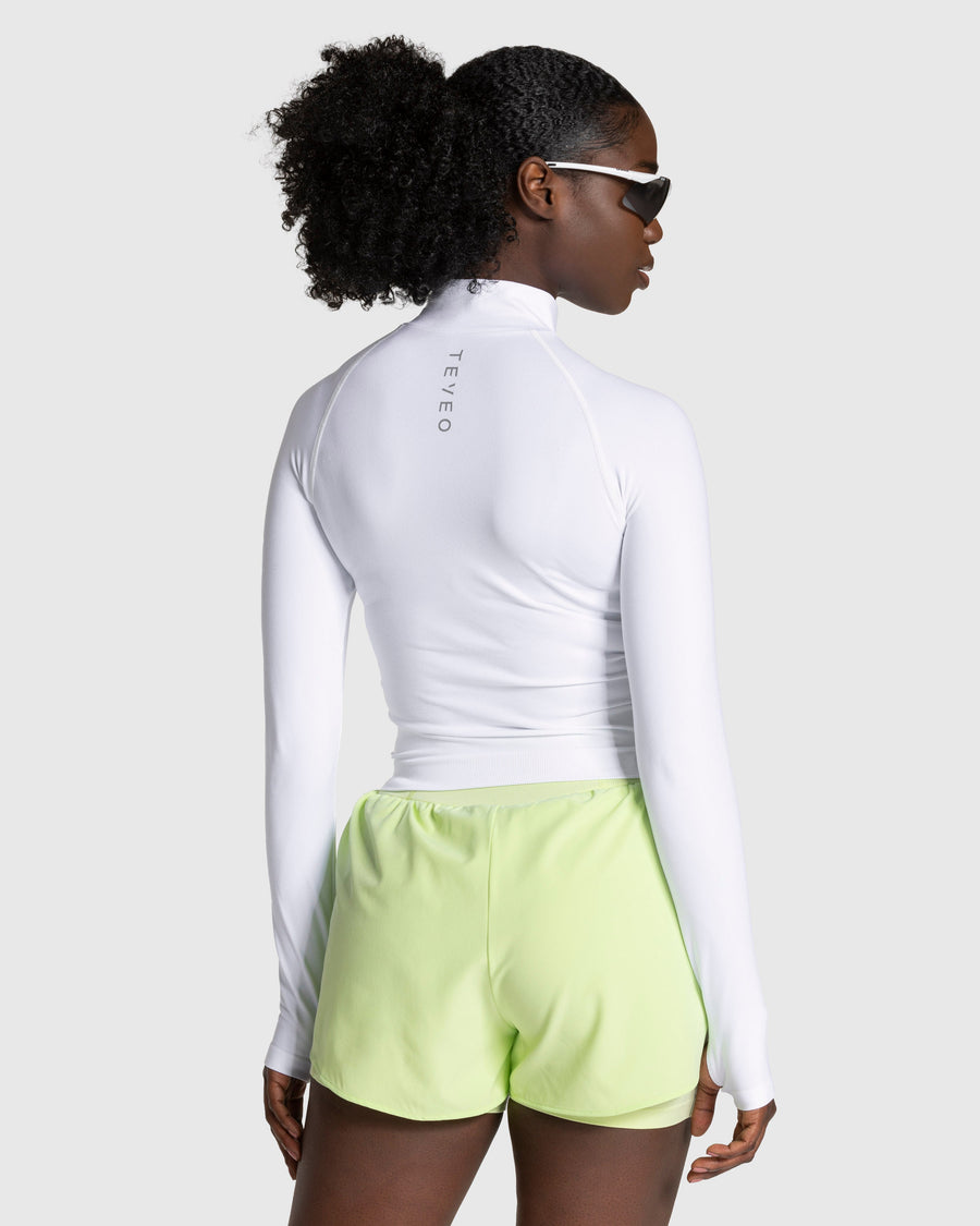 Half zip END Running « blanc »