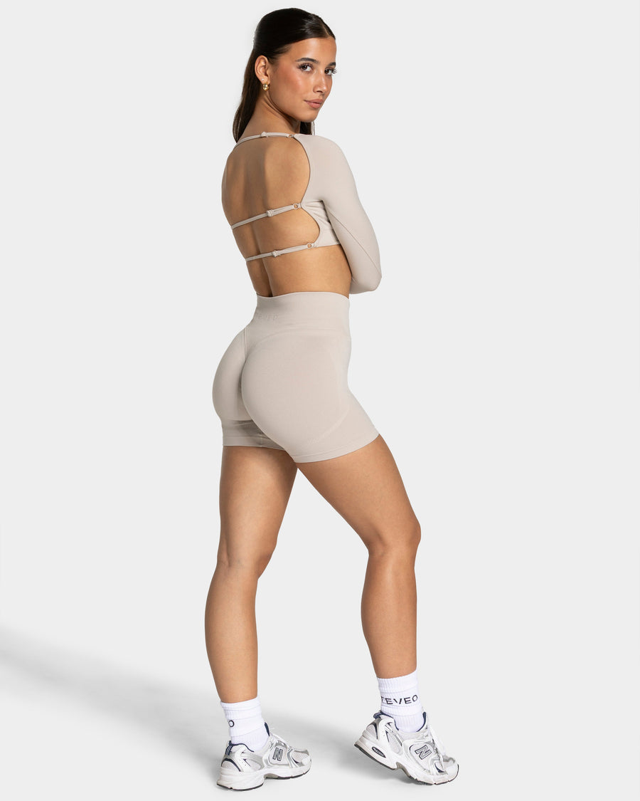 Haut à manches longues Backless Femme « cream »