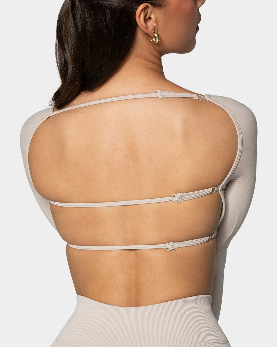 Haut à manches longues Backless Femme « cream »