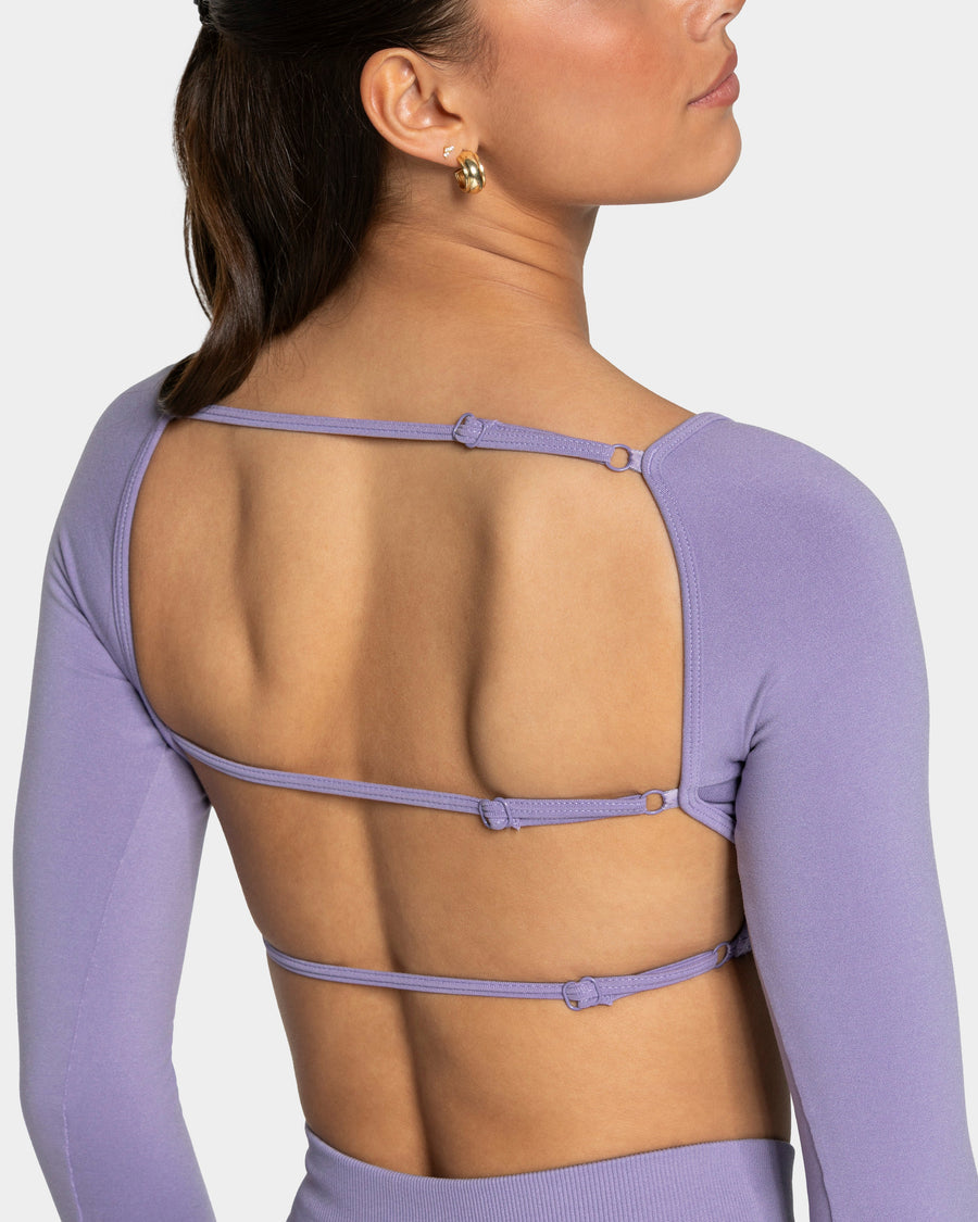 Haut à manches longues Backless Femme « lavande »