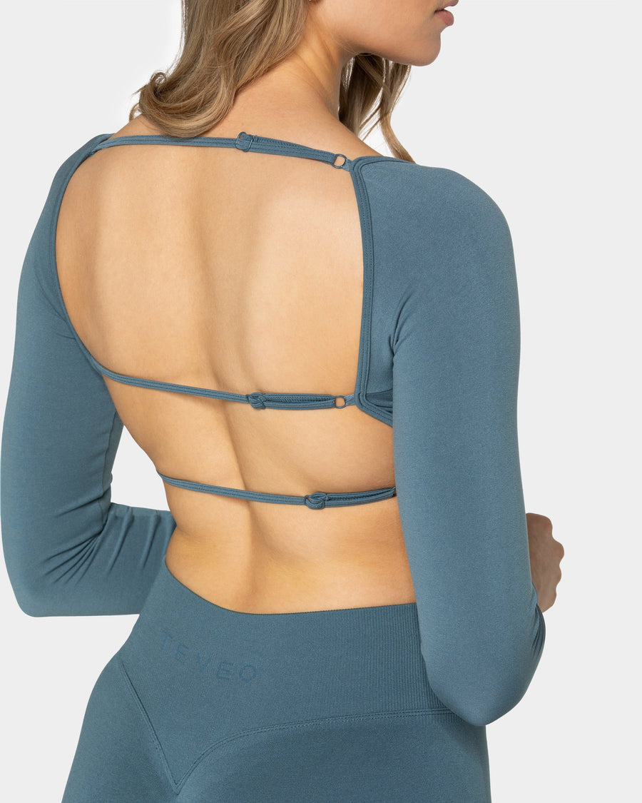Haut à manches longues Backless Femme « teal »