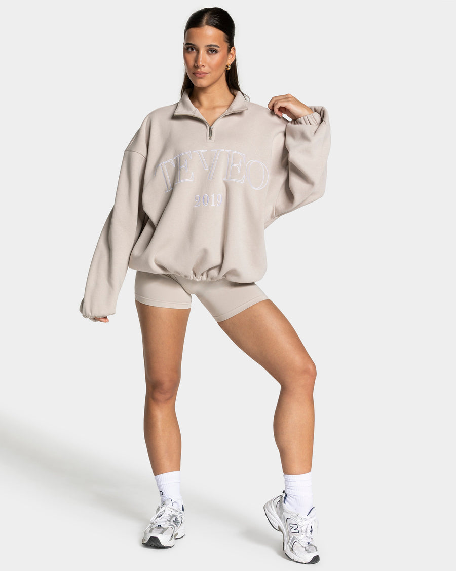 Sweat-shirt demi-zippé Femme « cream »
