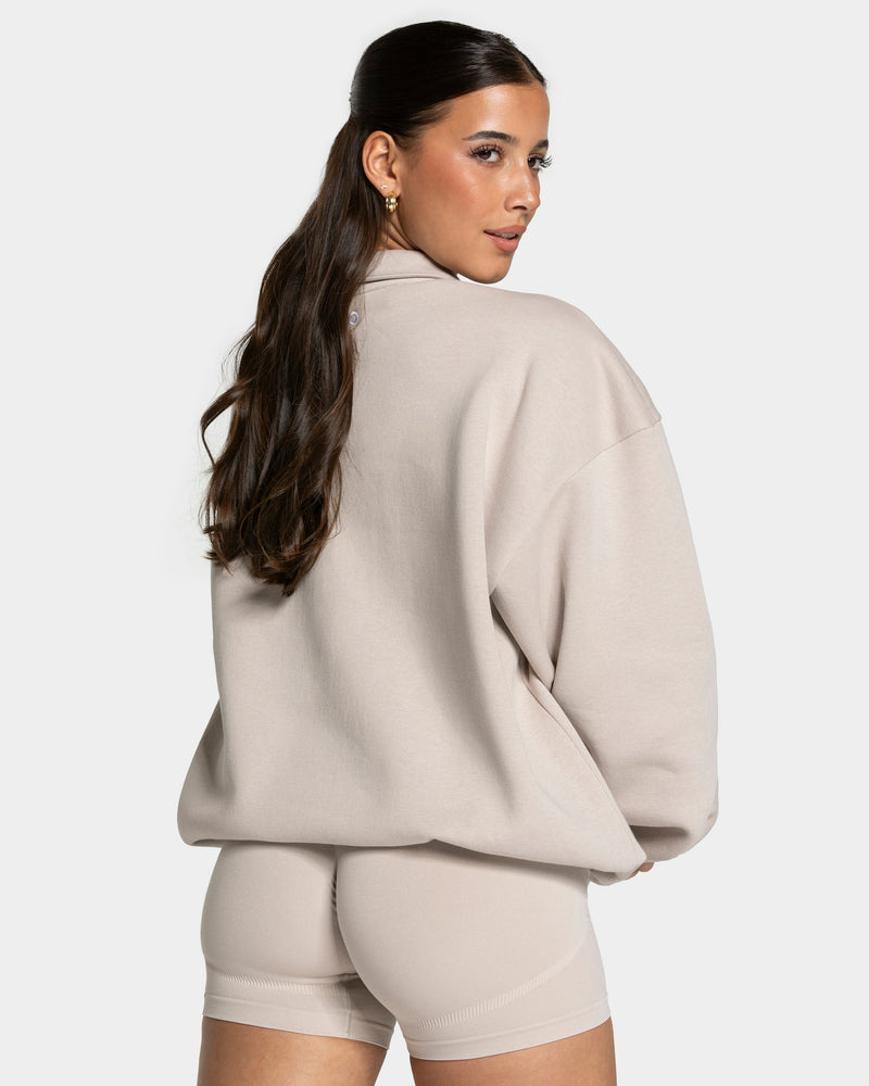 Sweat-shirt demi-zippé Femme « cream »