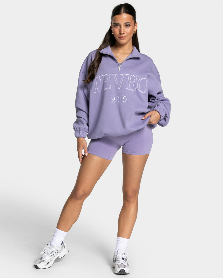 Sweat-shirt demi-zippé Femme « lavande »