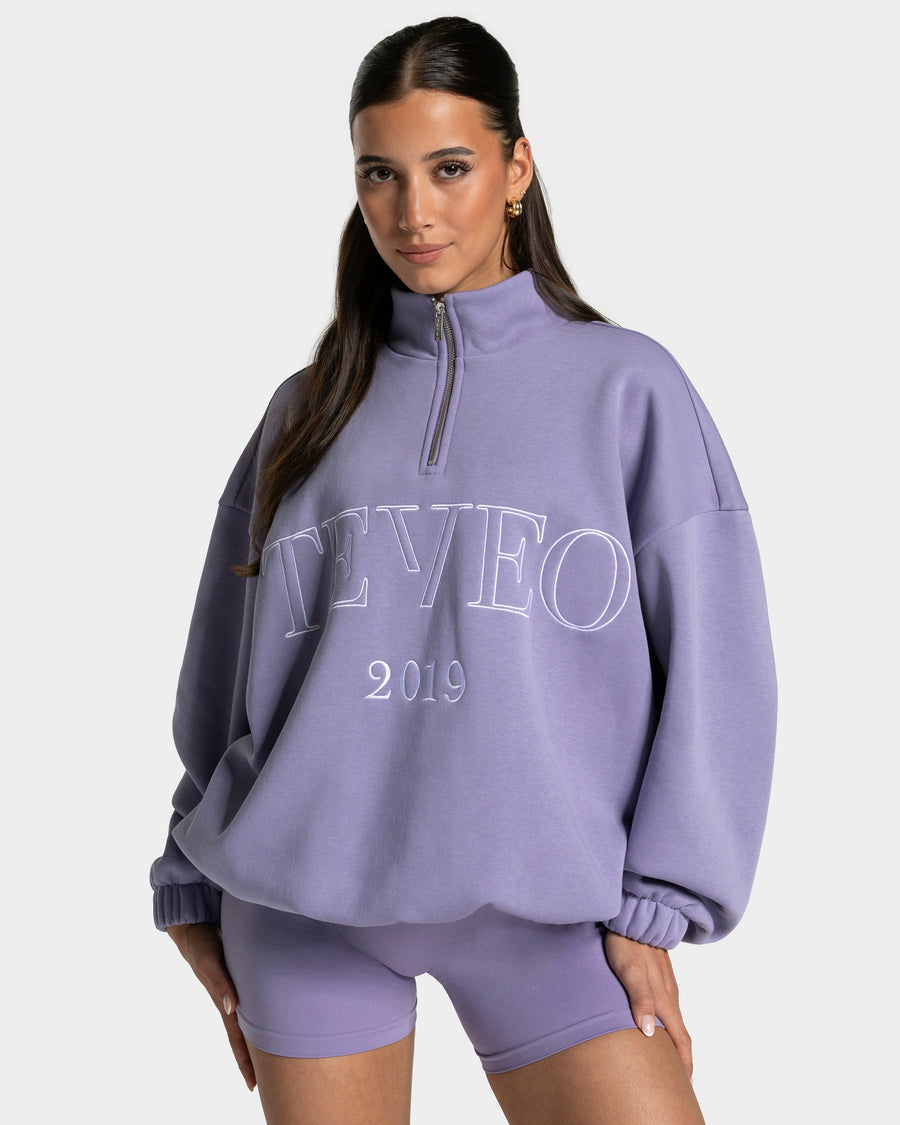 Sweat-shirt demi-zippé Femme « lavande »