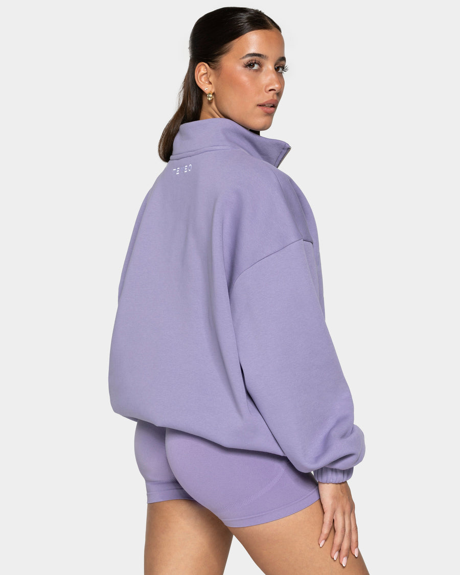 Sweat-shirt demi-zippé Femme « lavande »