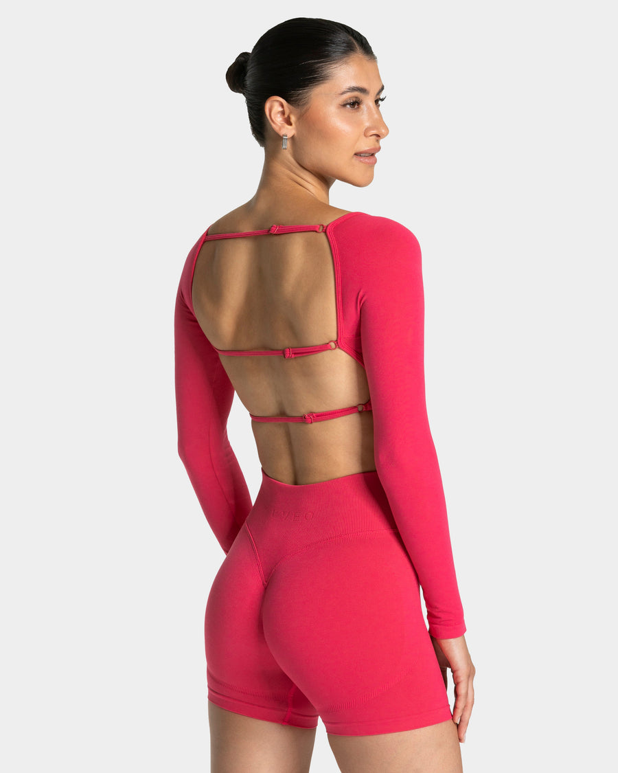 Haut à manches longues Backless Femme « berry »