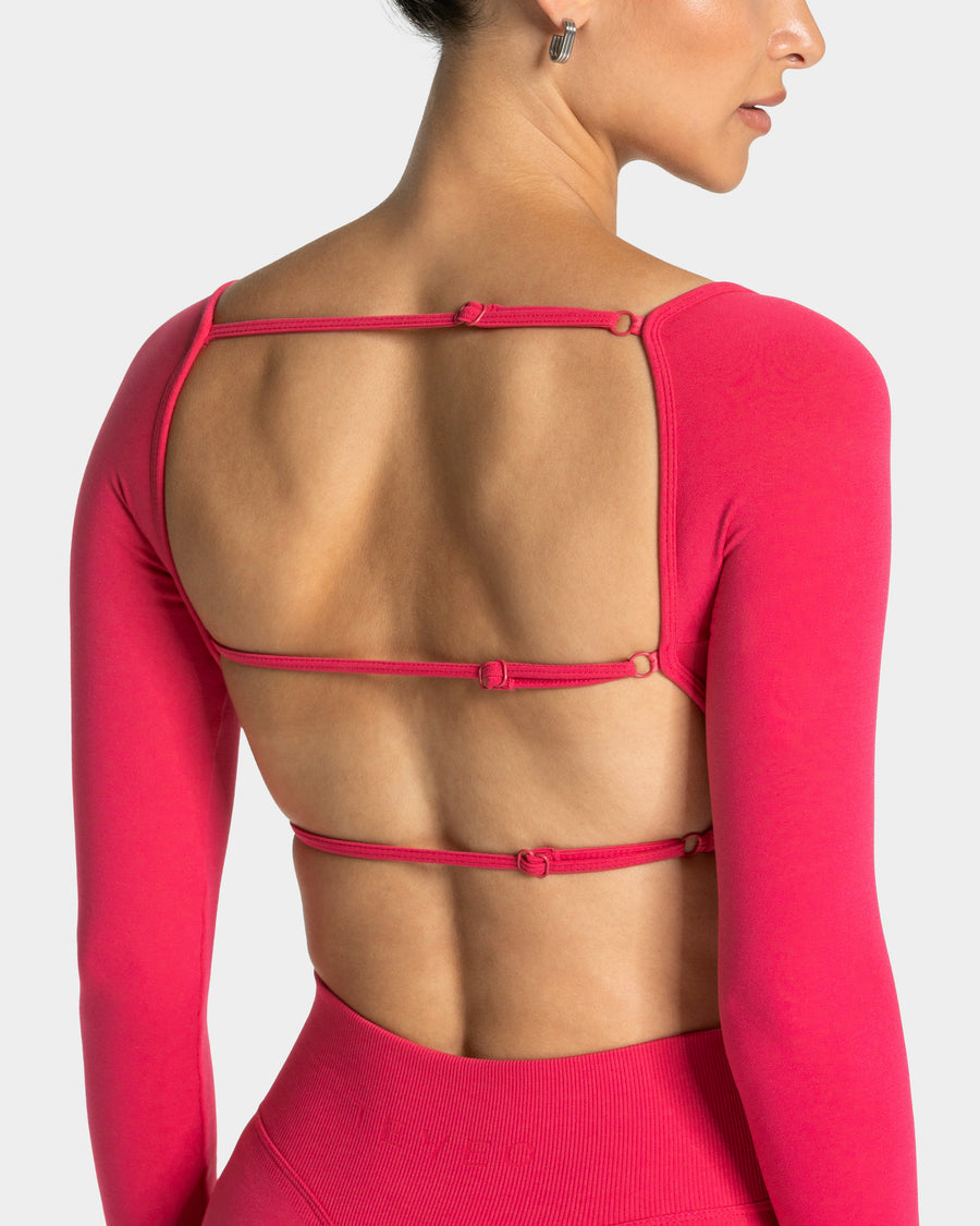 Haut à manches longues Backless Femme « berry »