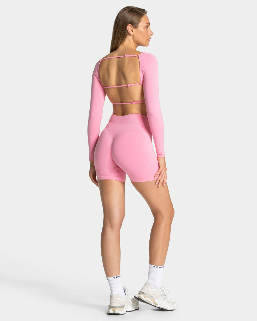 Haut à manches longues Backless Femme « rose »